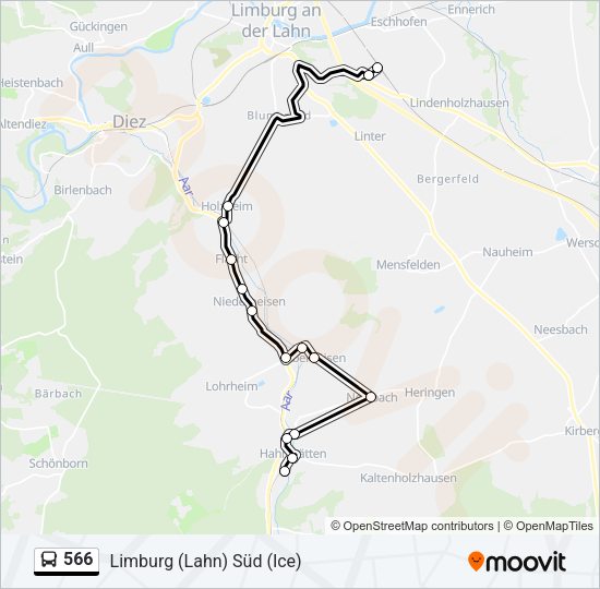 566 Bus Line Map