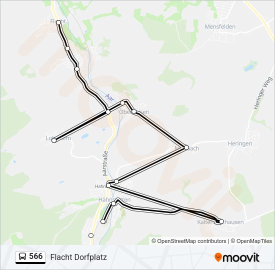 566 Bus Line Map