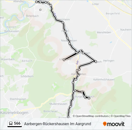 566 Bus Line Map