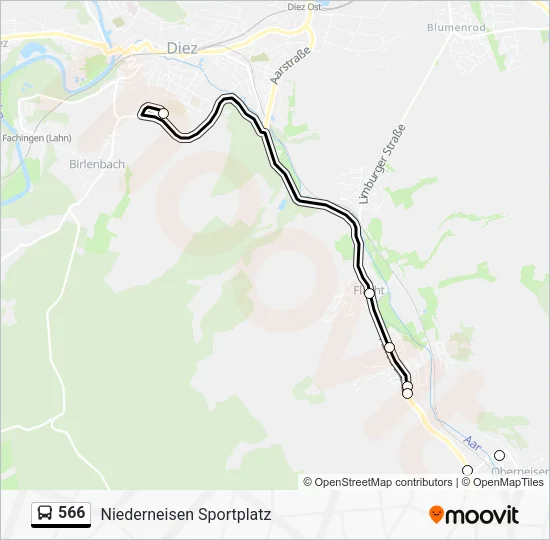 566 Bus Line Map