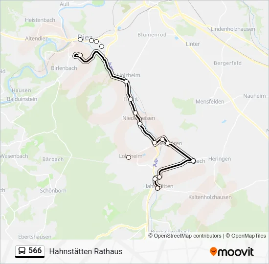 566 Bus Line Map