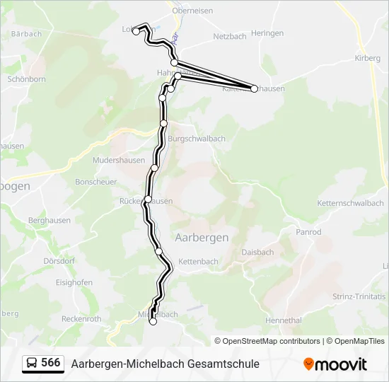 566 Bus Line Map