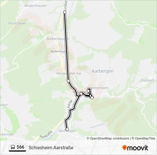 566 Bus Line Map