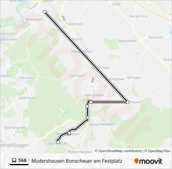 566 Bus Line Map