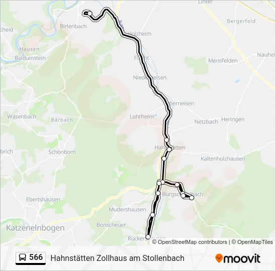 566 Bus Line Map