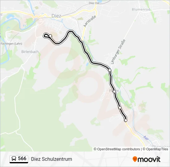 566 Bus Line Map