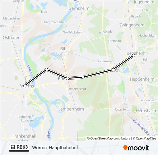 RB63 Bus Line Map