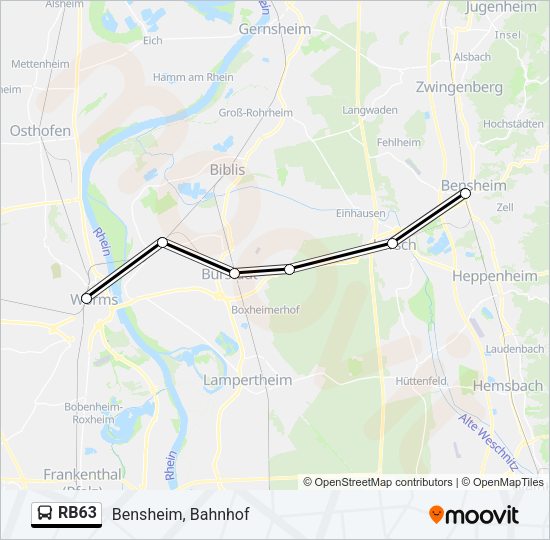 RB63 Bus Line Map