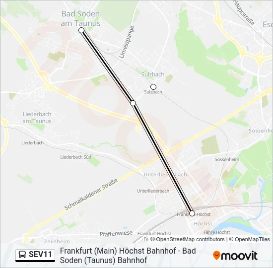 SEV11 Bus Line Map