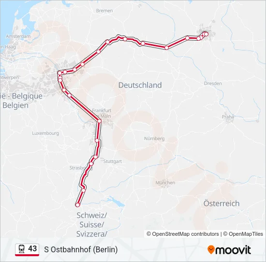43 Train Line Map