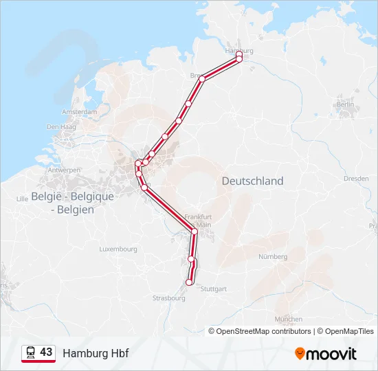 43 Train Line Map