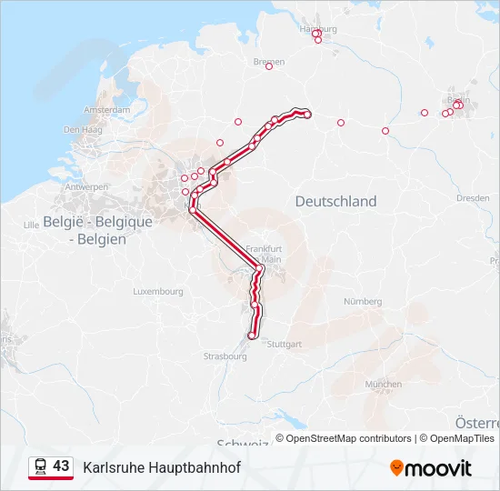 43 Train Line Map