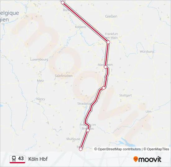 43 Train Line Map