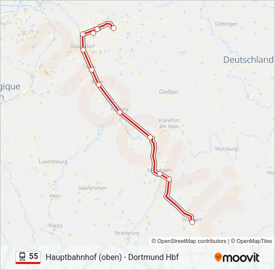 55 Train Line Map