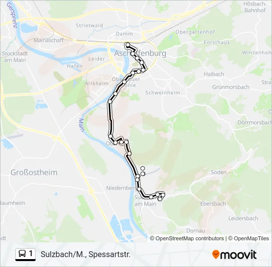 1 Bus Line Map
