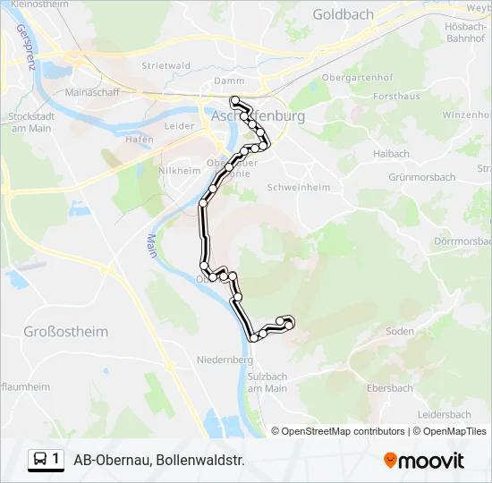 1 Bus Line Map