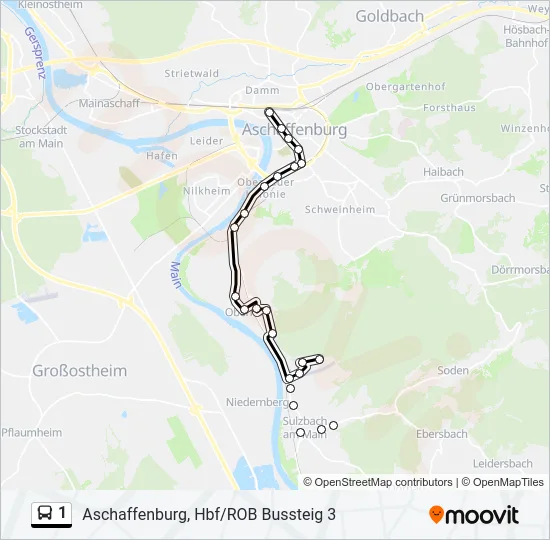 1 Bus Line Map