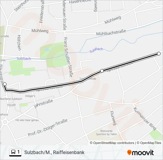 1 Bus Line Map