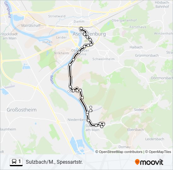 1 bus Line Map