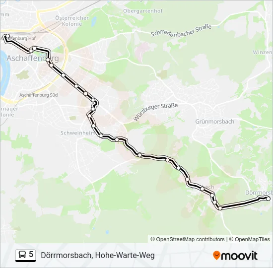 5 Bus Line Map