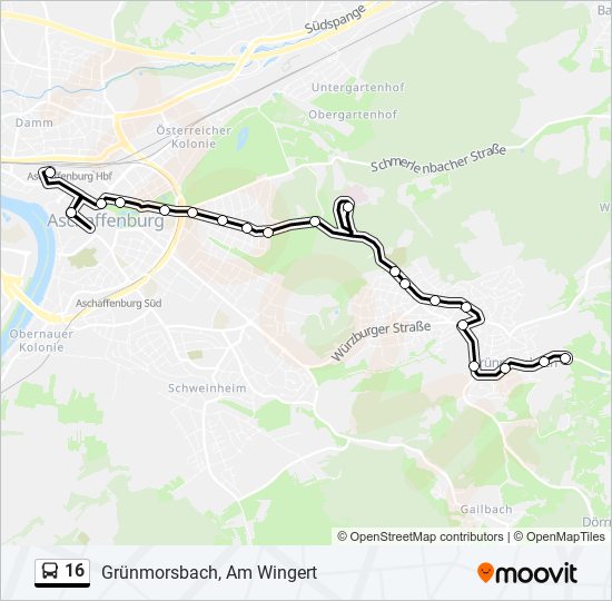 16 bus Line Map