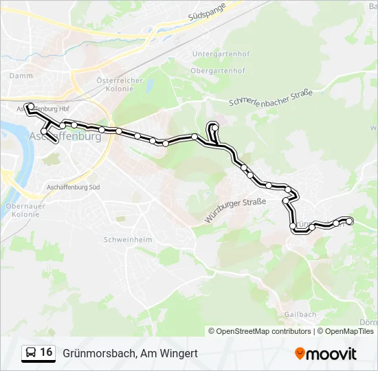 16 Bus Line Map