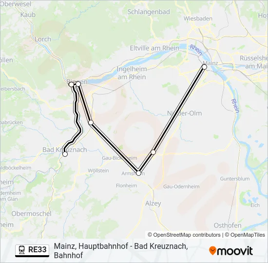 RE33 Train Line Map