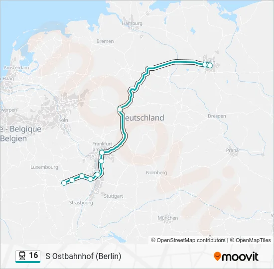 Поезд 16: карта маршрута