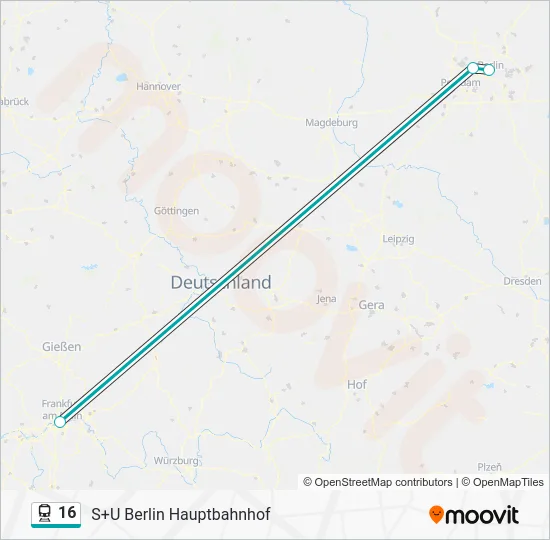 Поезд 16: карта маршрута