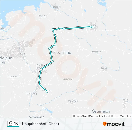 16 Train Line Map