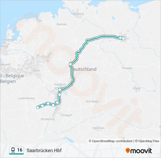 16 Train Line Map