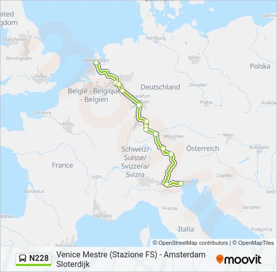N228 Bus Line Map