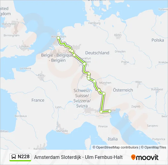N228 Bus Line Map