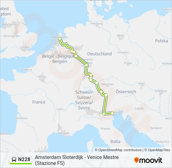 N228 Bus Line Map