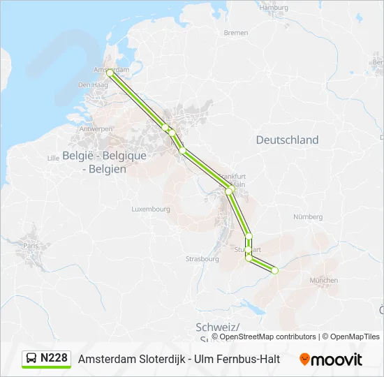 Автобус N228: карта маршрута