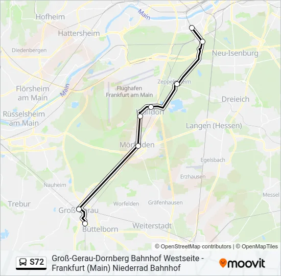 S72 Bus Line Map