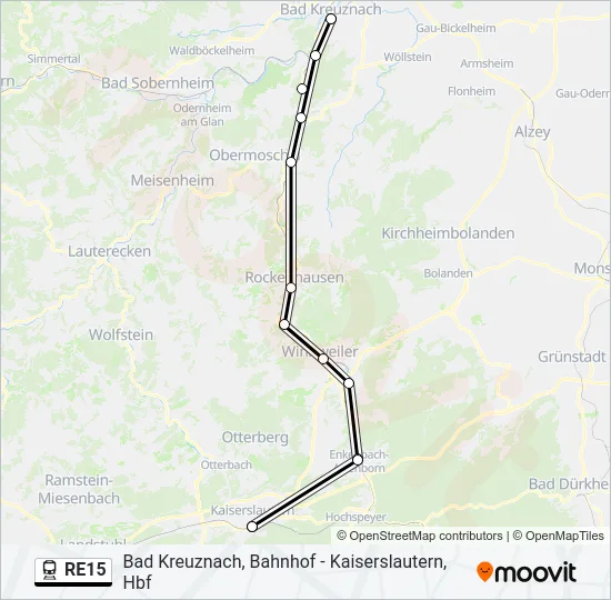 RE15 Train Line Map