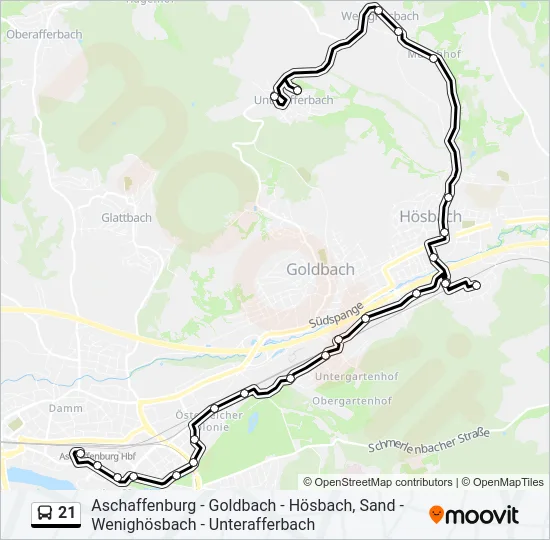 21 Bus Line Map