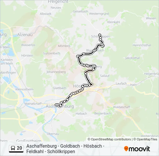 20 Bus Line Map