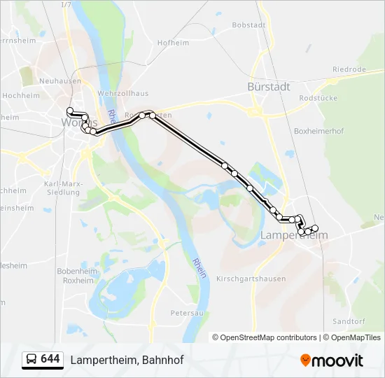 644 Bus Line Map