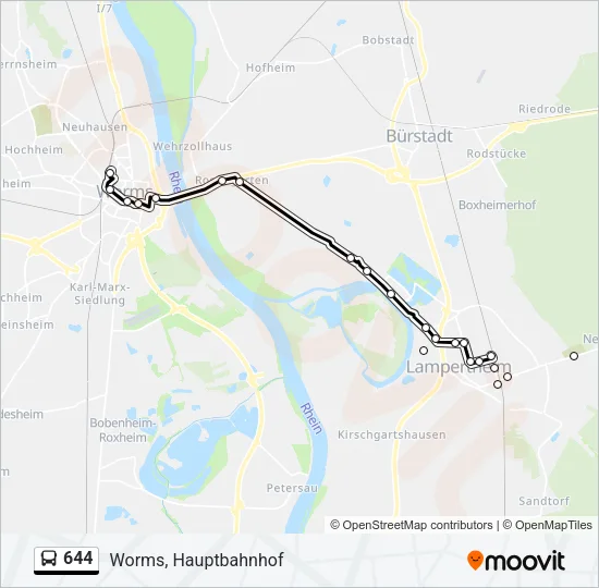 644 Bus Line Map