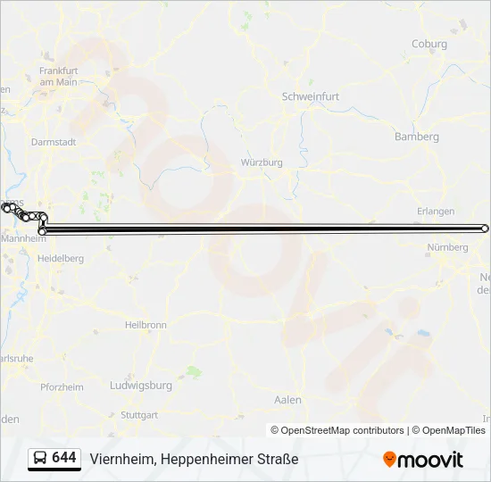 644 Bus Line Map