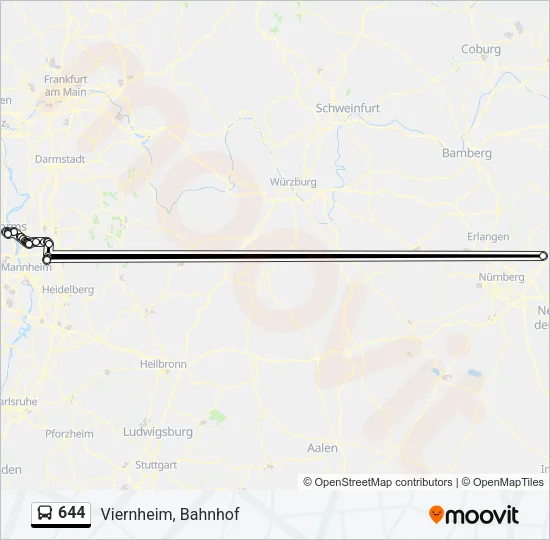 644 Bus Line Map