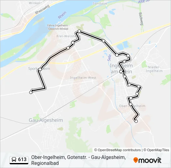 613 Bus Line Map
