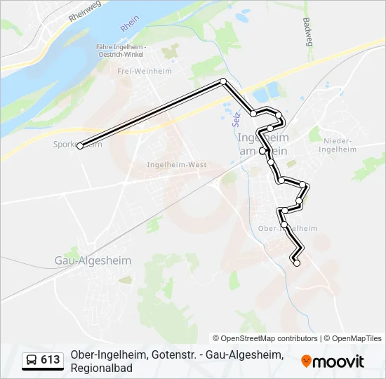 613 Bus Line Map