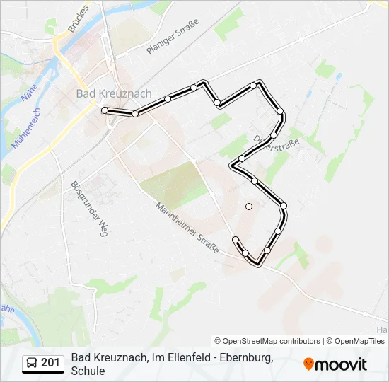 201 Bus Line Map