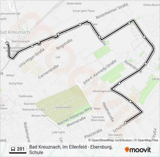 201 Bus Line Map