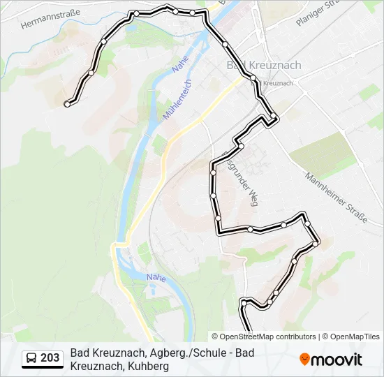 203 Bus Line Map