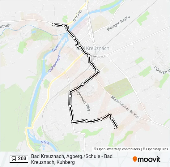 203 Bus Line Map