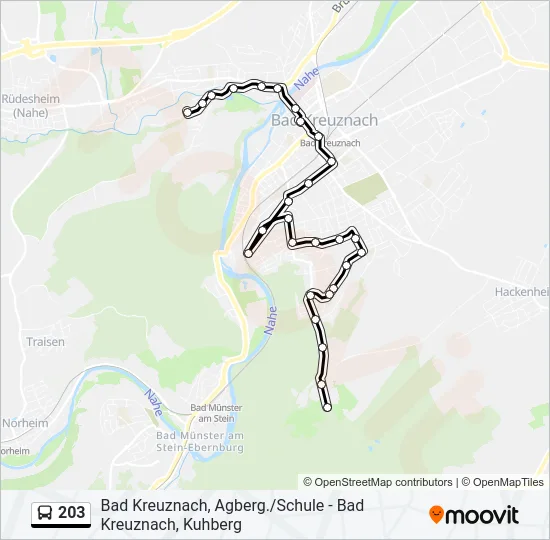 203 Bus Line Map